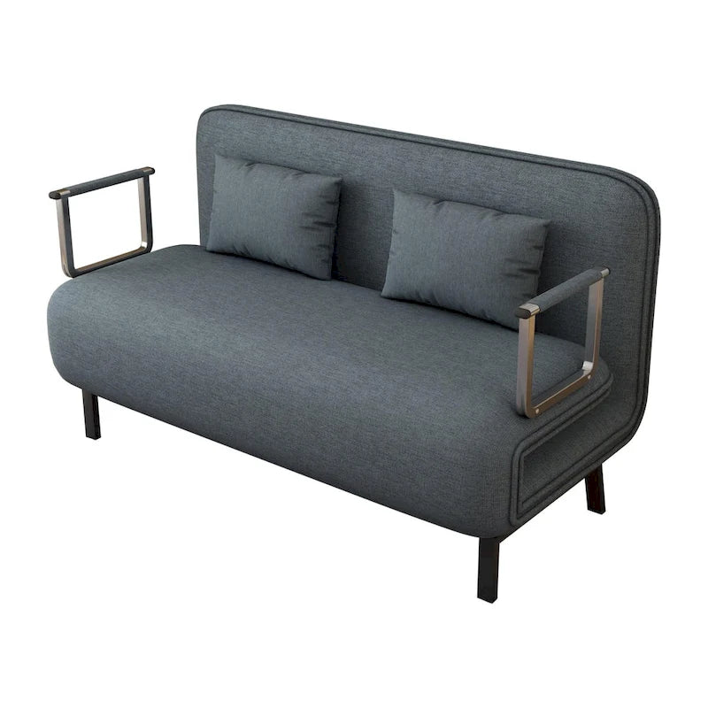 Convertible Tri-Fold Sofa Bed with Adjustable Backrest & Pillow