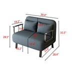 Convertible Tri-Fold Sofa Bed with Adjustable Backrest & Pillow