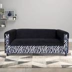 Coast to Coast Sofas Mid Century Modern 3 Seater Sofa Velvet Solid Wood Frame Upholstered