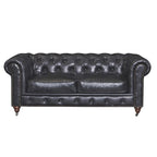 Century Chesterfield Love Seat - Light Chestnut Leather