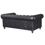 Century Chesterfield Love Seat - Light Chestnut Leather