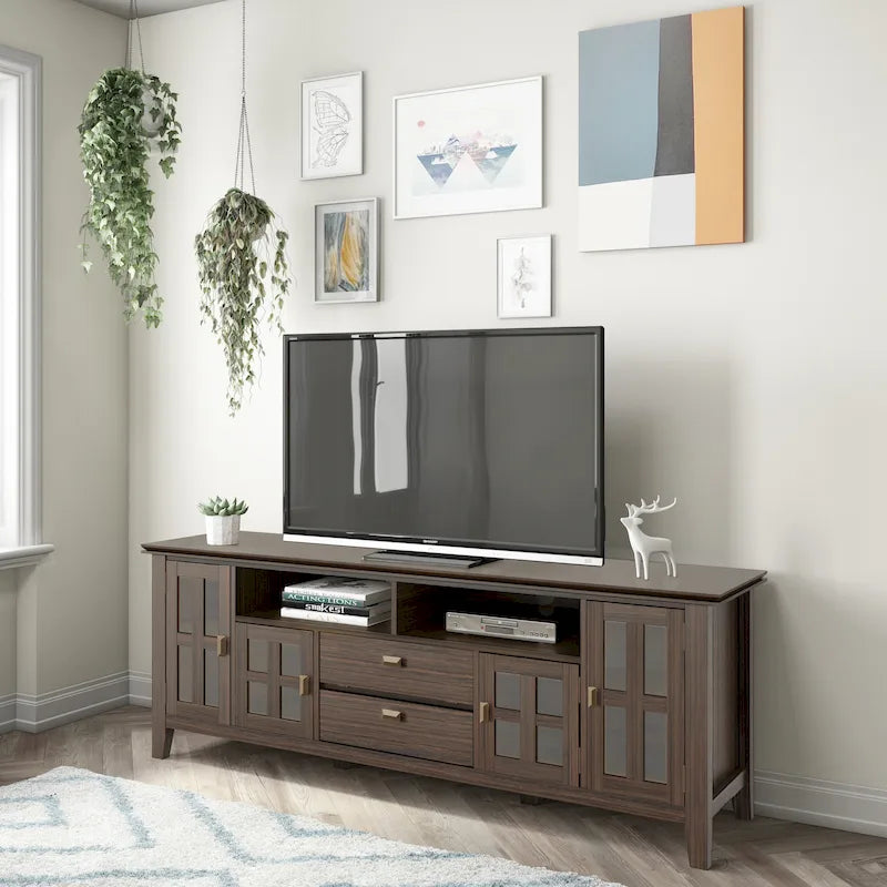 WYNDENHALL Stratford SOLID WOOD 72 Wide TV Media Stand For TVs up to 80