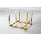 Square White Lacquer Tabletop with Medal Base