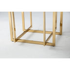 Square White Lacquer Tabletop with Medal Base