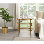 Grondin 20.67 Round End Table with Sintered Stone Table Top and Metal Frame, Modern Style Side Table with Non-Slip Foot Pads