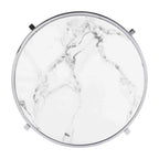 Grondin 20.67 Round End Table with Sintered Stone Table Top and Metal Frame, Modern Style Side Table with Non-Slip Foot Pads