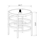 Grondin 20.67 Round End Table with Sintered Stone Table Top and Metal Frame, Modern Style Side Table with Non-Slip Foot Pads