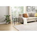 Grondin 20.67 Round End Table with Sintered Stone Table Top and Metal Frame, Modern Style Side Table with Non-Slip Foot Pads