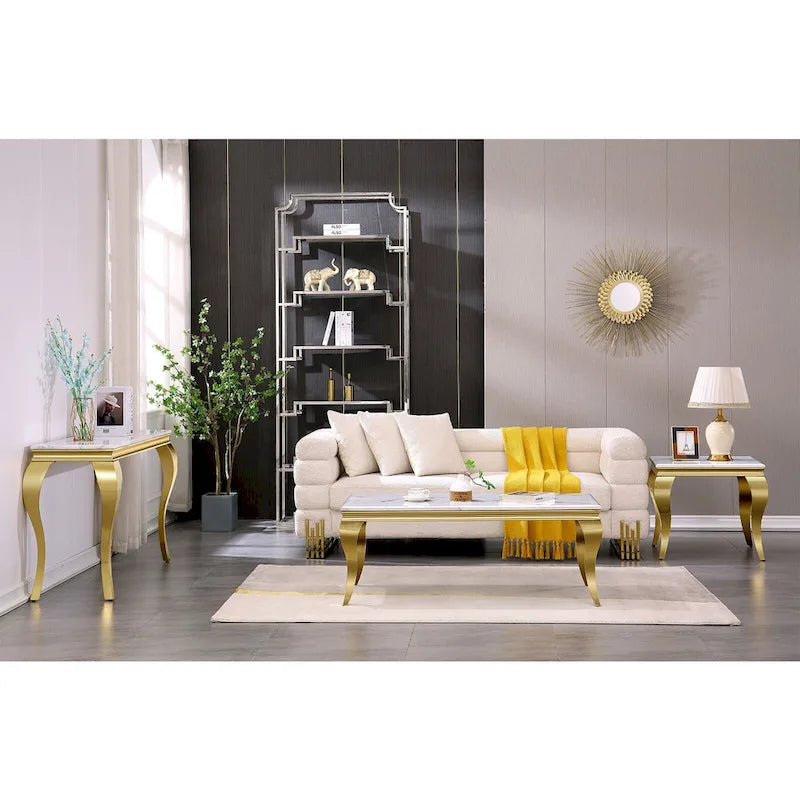 Modern Console Table with 50 top and Stainless Steel Legs for Living Room, Entryway, Hallway, Office, Foyer