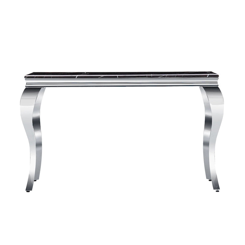 Modern Console Table with 50 top and Stainless Steel Legs for Living Room, Entryway, Hallway, Office, Foyer