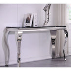 Modern Console Table with 50 top and Stainless Steel Legs for Living Room, Entryway, Hallway, Office, Foyer