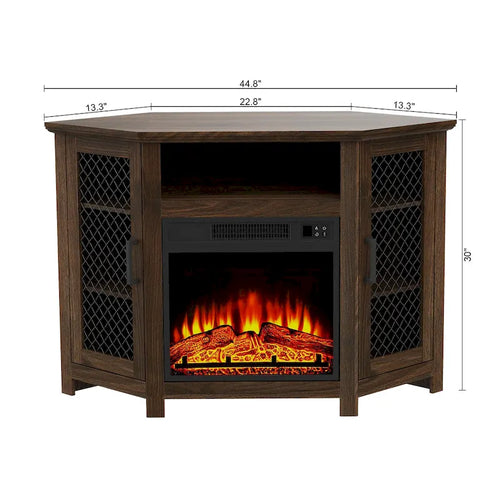 44.8 TV Stand Console with 18 Electric Fireplace and Shelves - N/A