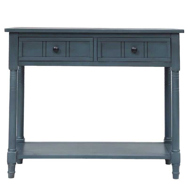 Modern Console Table with Two Drawers and Bottom Shelf