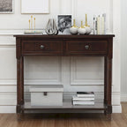 Modern Console Table with Two Drawers and Bottom Shelf
