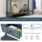 Modern Console Table with Two Drawers and Bottom Shelf