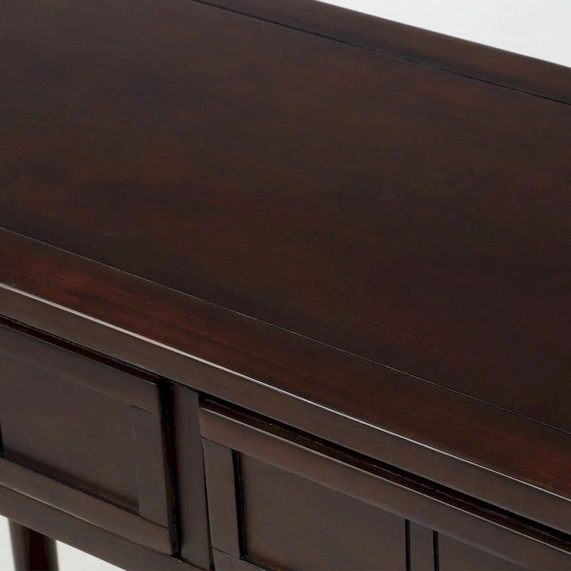 Modern Console Table with Two Drawers and Bottom Shelf