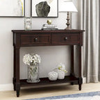 Modern Console Table with Two Drawers and Bottom Shelf