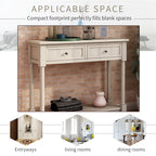 Modern Console Table with Two Drawers and Bottom Shelf