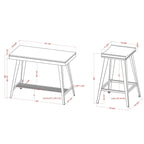 Kaylen Modern 3-Piece Steel Legs Counter Height Table Set by Furniture of America