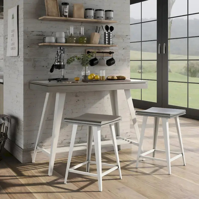 Kaylen Modern 3-Piece Steel Legs Counter Height Table Set by Furniture of America