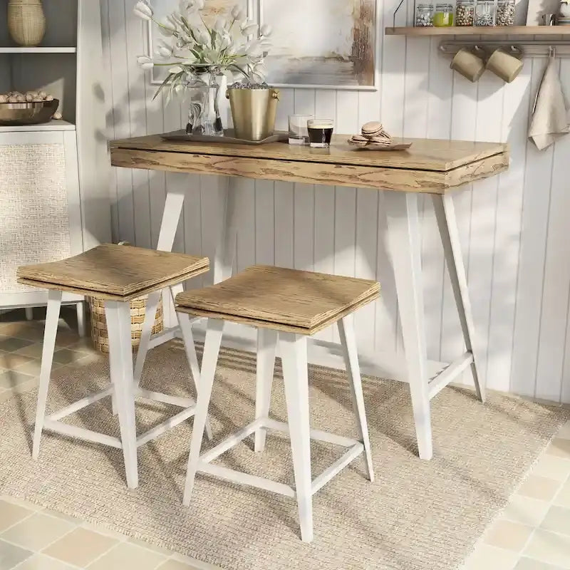 Kaylen Modern 3-Piece Steel Legs Counter Height Table Set by Furniture of America