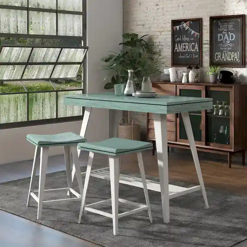 Kaylen Modern 3-Piece Steel Legs Counter Height Table Set by Furniture of America