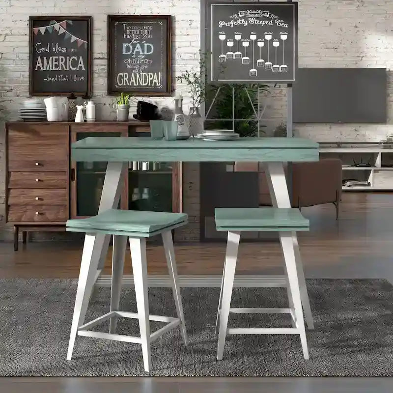 Kaylen Modern 3-Piece Steel Legs Counter Height Table Set by Furniture of America