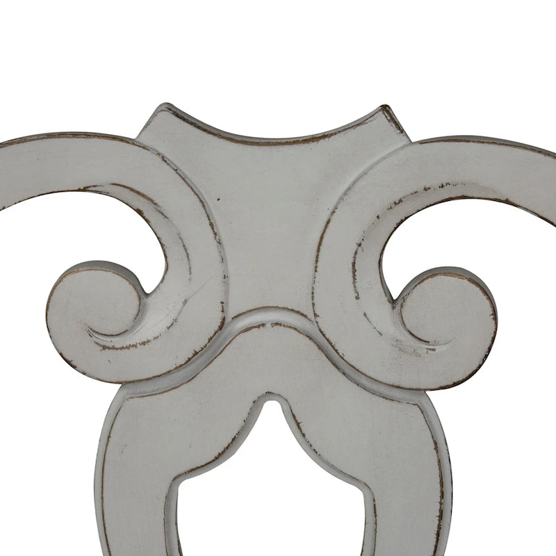 Magnolia Manor Antique White Weathered Bark Opt 7 Piece Leg Table Set