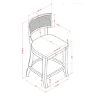 Berwil Wooden Cane Back Counter Height Chairs by Furniture of America