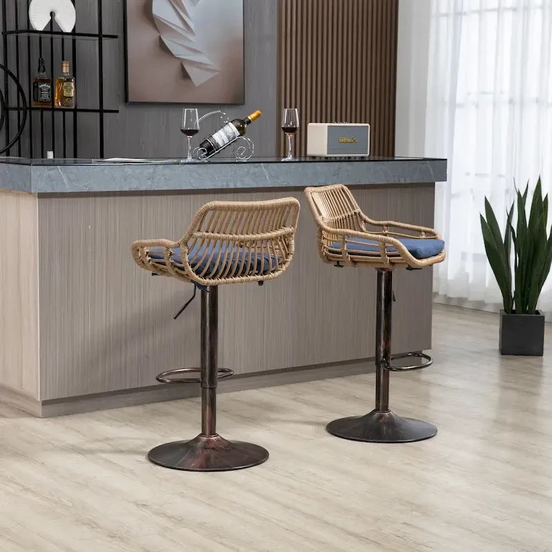 Swivel Bar Stools with Footrest Set of 2