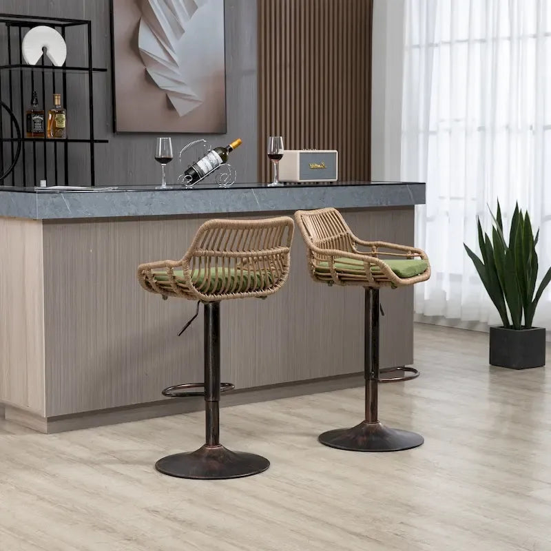 Swivel Bar Stools with Footrest Set of 2