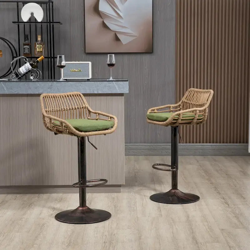 Swivel Bar Stools with Footrest Set of 2