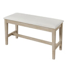 6-Piece Wood Half Round Dining Table Set Kitchen Table Set with Long Bench and 4 Dining Chairs, Modern Style