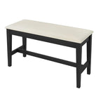 6-Piece Wood Half Round Dining Table Set Kitchen Table Set with Long Bench and 4 Dining Chairs, Modern Style