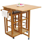 Carson Carrington Dalur 3-piece Foldable Rolling Wooden Kitchen Cart