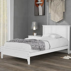 Modern White Solid Wood Platform Bed