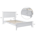 Modern White Solid Wood Platform Bed
