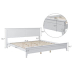 Modern White Solid Wood Platform Bed