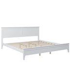 Modern White Solid Wood Platform Bed