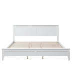 Modern White Solid Wood Platform Bed