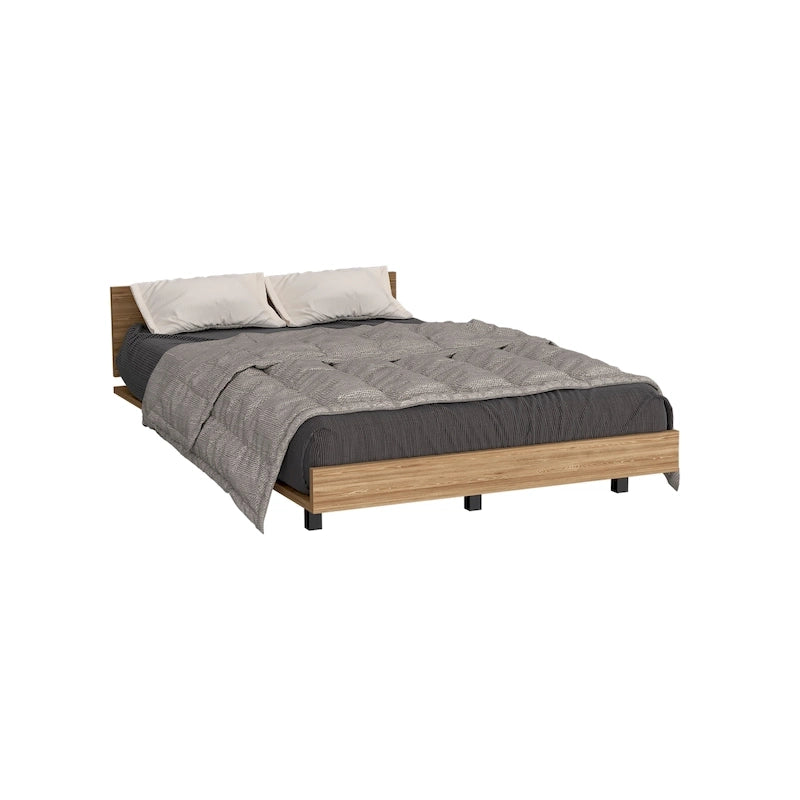 TUHOME Kaia Bed Base with Headboard, Twin