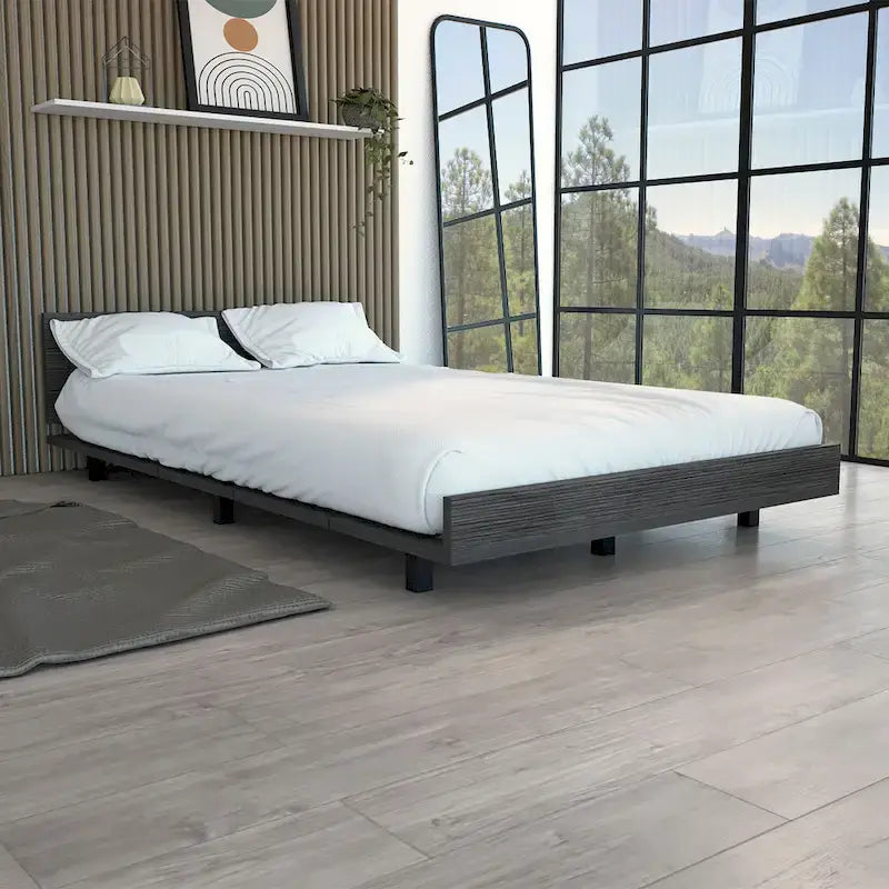 TUHOME Kaia Bed Base with Headboard, Twin