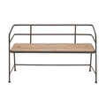 Metal Bench with Wood Seat - Black - Roche River Dcor. - 18Wx45Lx28H