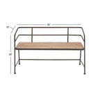 Metal Bench with Wood Seat - Black - Roche River Dcor. - 18Wx45Lx28H