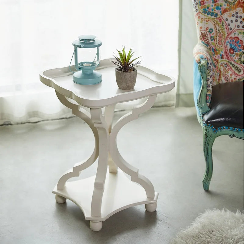 COZAYH Rustic Farmhouse Tray Top End Table