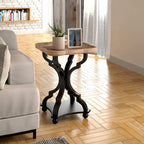 COZAYH Rustic Farmhouse Tray Top End Table