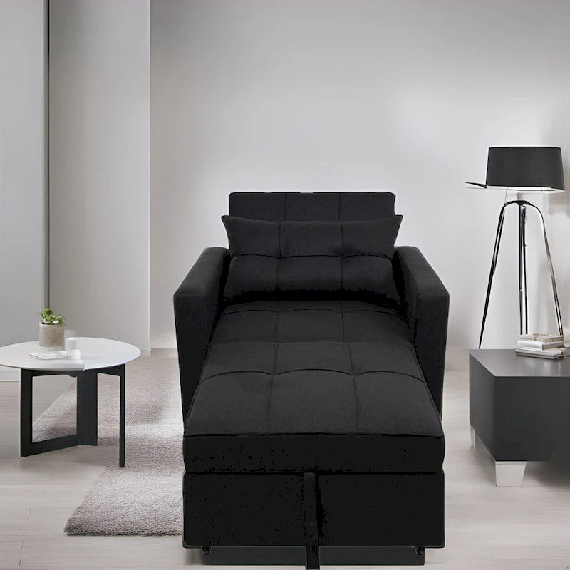 3-in-1 Convertible Recliner Chair Bed - Modern Upholstered Foldable Sleeper Lounge Sofa for Small Spaces