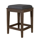 Sonoma Road Weathered Beaten Bark Antique Pewter Metal Upholstered Console Stool - 17x17x26