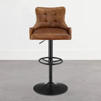 Art Leon Genuine Leather Bar Stool with Adjustable Height