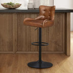 Art Leon Genuine Leather Bar Stool with Adjustable Height